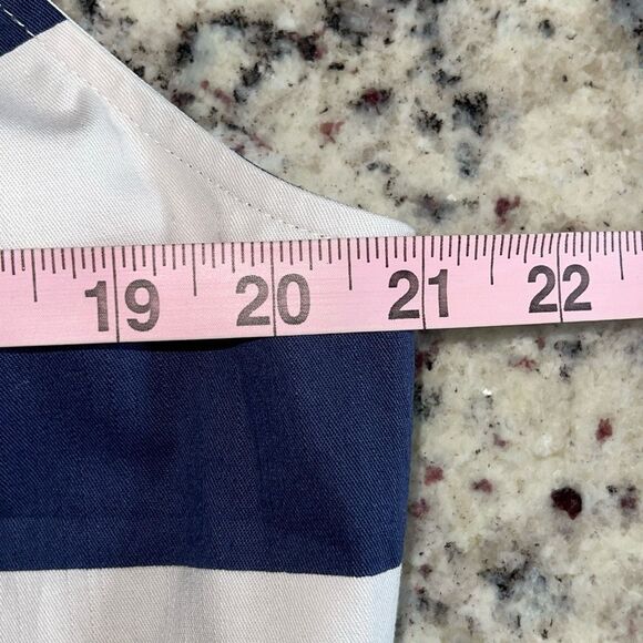 Sail To Sable Womens Striped Sleeveless Cowl‎ Shift Dress Navy White Large NWT - Picture 9 of 10